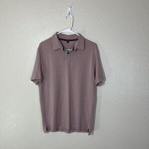 Public Rec Mens Mauve Pink Stretch Athletic Polo Shirt Medium M